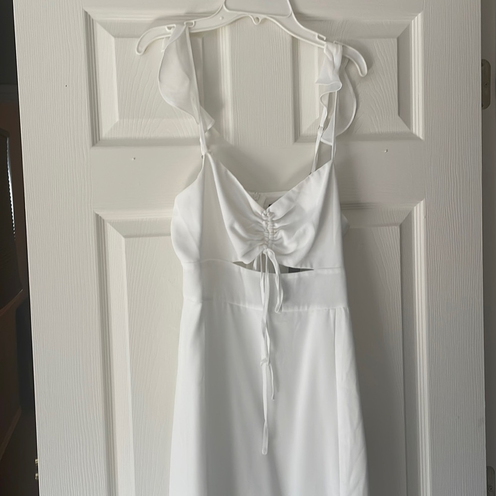Lulus Ruffled White Maxi Dress